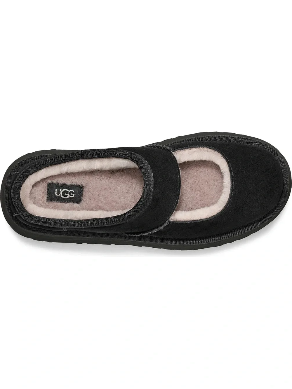 NWOB UGG Bea Mary Jane Black Wool Lined Platform Sandals Sz US 6,7